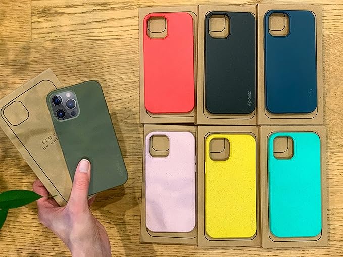 eplanita Eco Mobile Phone Case Compatible with iPhone 13 Pro Max, Plant Fiber, Drop Protection Cover, Durable and Sustainable (for iPhone 13 Pro Max, Black)
