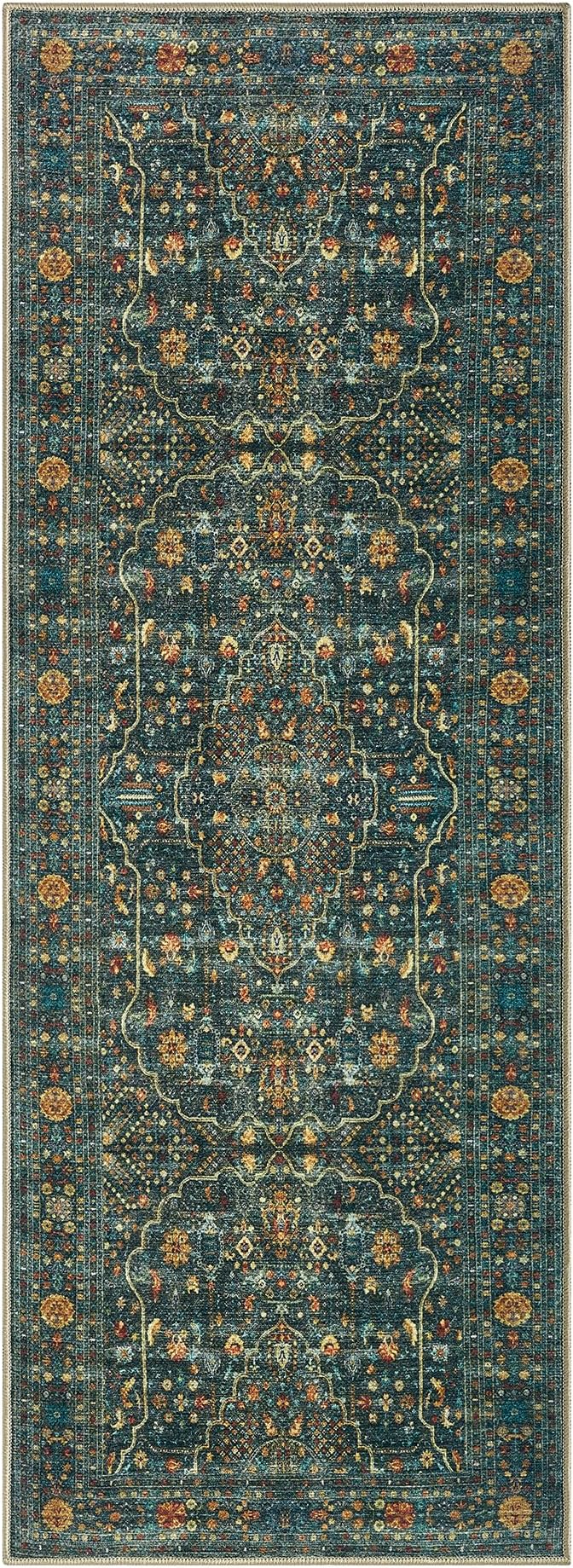 Keen Home Design 30"x120" Rug - Machine Washable Runner Rug with Non-Slip Backing, Ideal for Hallway, Entryway, Kitchen, Laundry Room - Vintage, Easy Clean, Durable, Low Pile - (2'6" x 10')