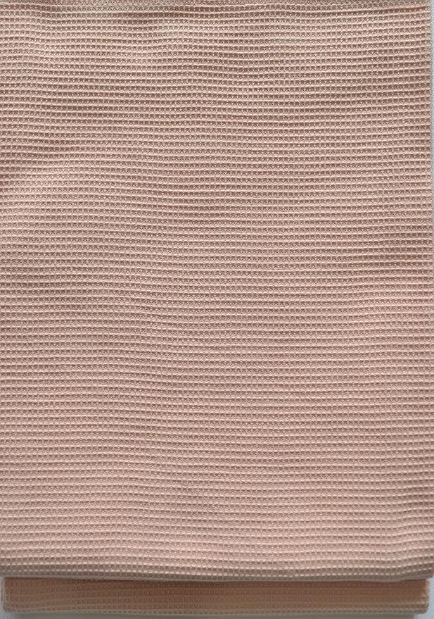 Waffle Bath Towel Pack of 2, 30.5x58 INCHES, Natural Organic Cotton, GOTS Certified (Pearl Blush) Super ABSORBANT & Quick Dry, NO SOFTENERS, Environment Friendly
