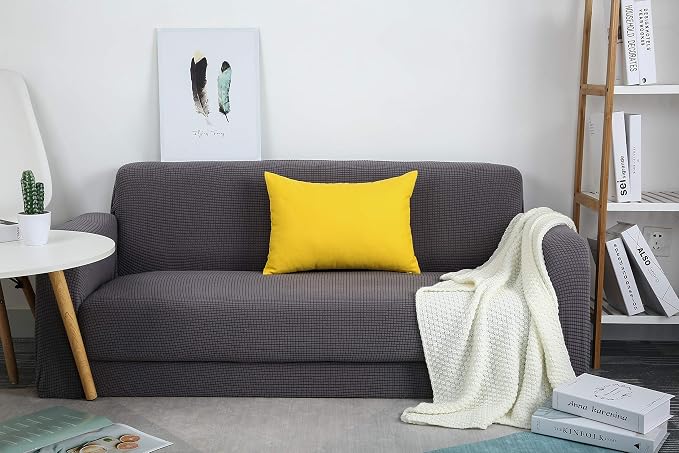 TangDepot 100% Cotton Solid Throw Pillow Cover 12x18 Yellow | 100% cotton, same-color zip, machine wash & air dry. For living room, bedroom, office, car. 42 colors, 94 sizes. Cover only.
