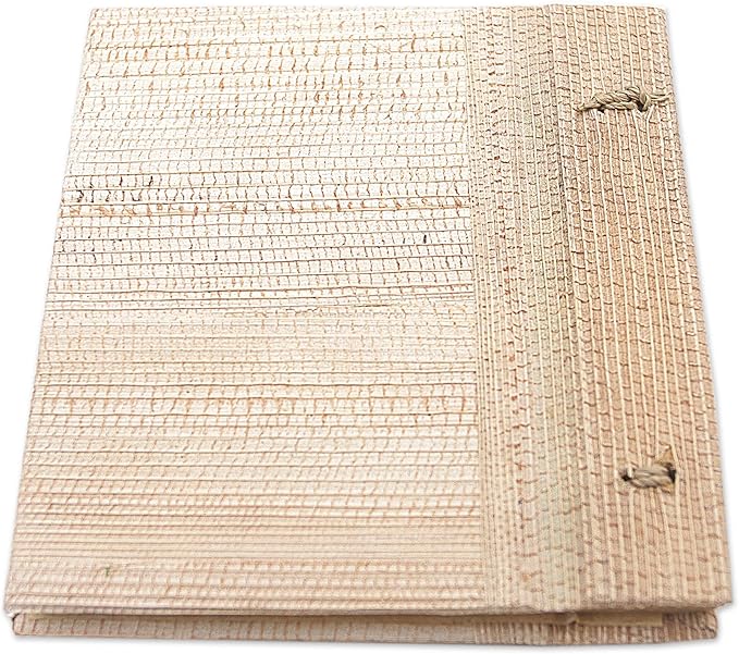 NOVICA Green Multicolor Natural Fiber Paper Eco-Friendly Journals from Indonesia 'Green Leaf'