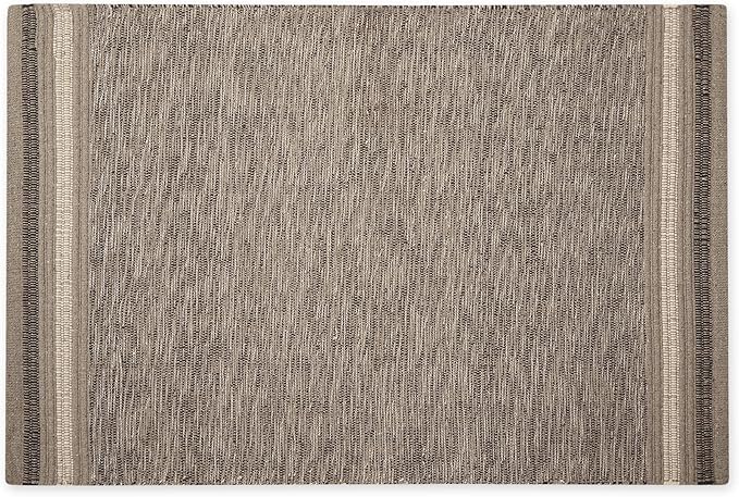 DII Variegated Recycled Yarn Modern Edge Stripe, 2x3', Stone
