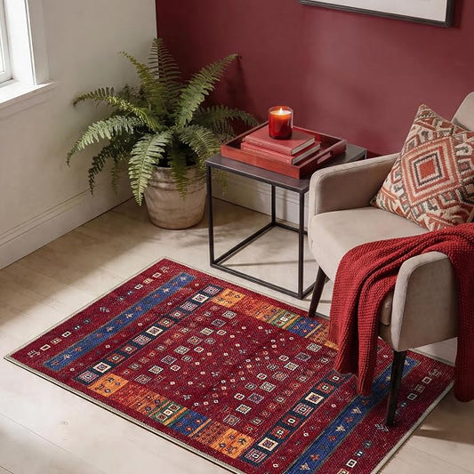 Keen Home Design 2x3 Rug - Machine Washable Entry Rug with Non-Slip Backing, Ideal for Enteryway, Kitchen, Bathroom, Laundry Room - Vintage, Easy Clean, Durable, Low Pile Rug - (2' x 3')