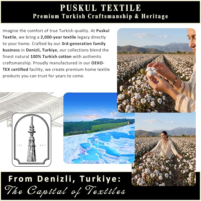 PÜSKÜL 4-Piece Natural 100% Turkish Cotton Luxury Waffle Towels for Bathroom | Premium Honeycomb Weave 2 Hand Towel & 2 Bath Towel Set | Soft Absorbent Quick-Dry Lightweight Towels (Beige)