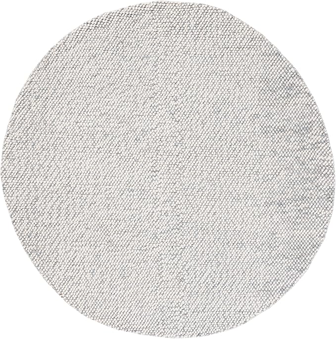 SAFAVIEH Natura Collection 6' Round Grey/Ivory NAT182F Handmade Wool Entryway Foyer Living Room Bedroom Area Rug