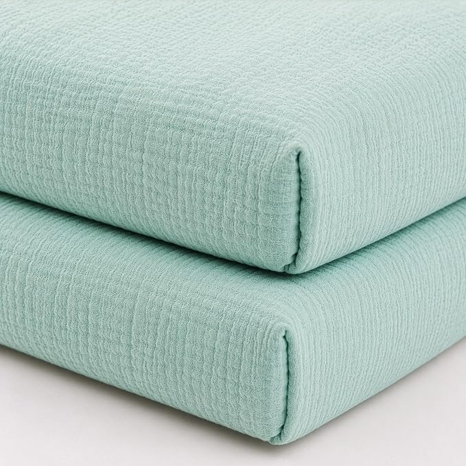 Newton Baby Deluxe Crib Sheet – Ultra-Soft Breathable Organic Cotton Fitted Crib Sheet | Thicker & Softer Design | Machine Washable Baby Bedding | Aqua Mint