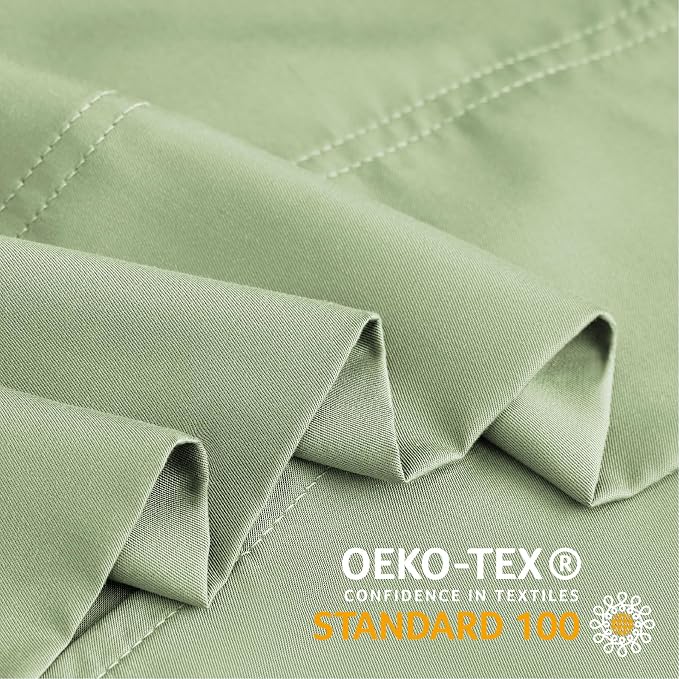 BEDELITE Sage Green Pillow Cases Queen Size Set of 2, Rayon Derived from Bamboo，Cooling Pillow Cases for Hot Sleepers & Night Sweats, Breathable and Silky Soft Envelope Pillowcases, 20"x30"