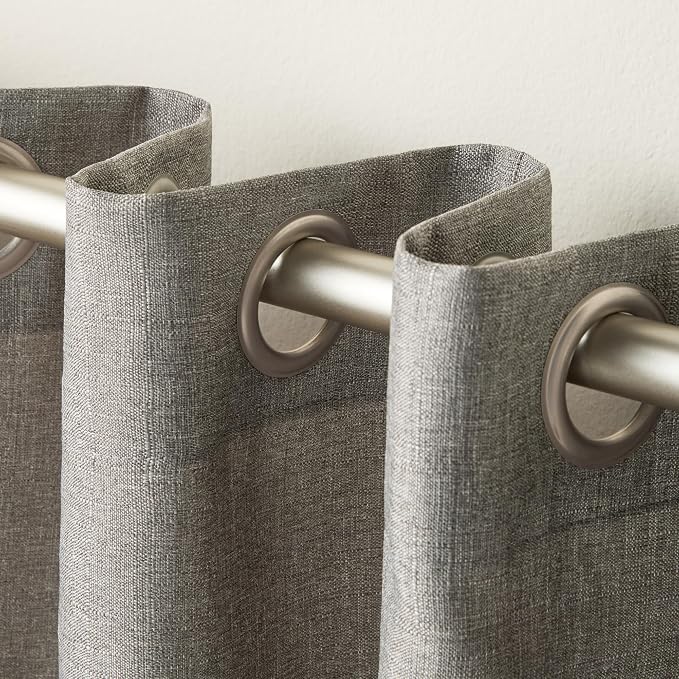 Exclusive Home Loha Linen Grommet Top Curtain Panel Pair, 54"x108", Black Pearl