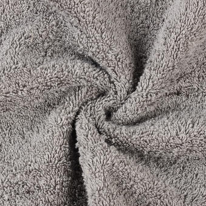 Superior Organic Cotton Solid Accessories for Bathrooms Towel Set, 12PC, Silver 12 Piece
