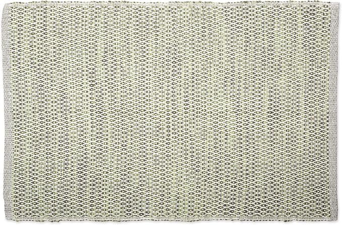 DII Woven Recycled Yarn Rag Rug Collection Miniature Diamonds, 2x3', Artichoke