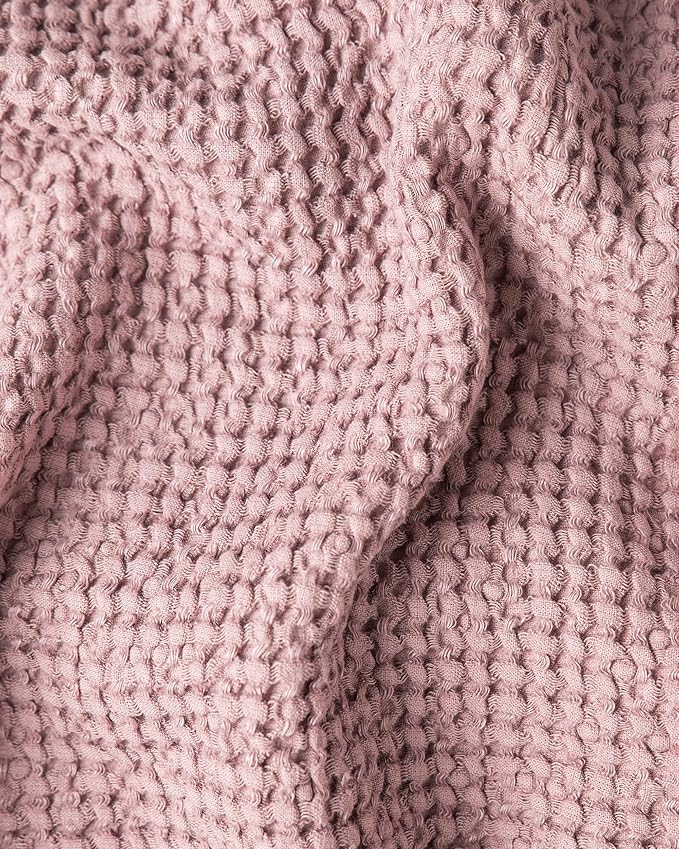 Magic Linen - Unisex Waffle Bathrobe, Hooded Linen-cotton Blend Bath Robe, Lightweight Robe for Women and Men