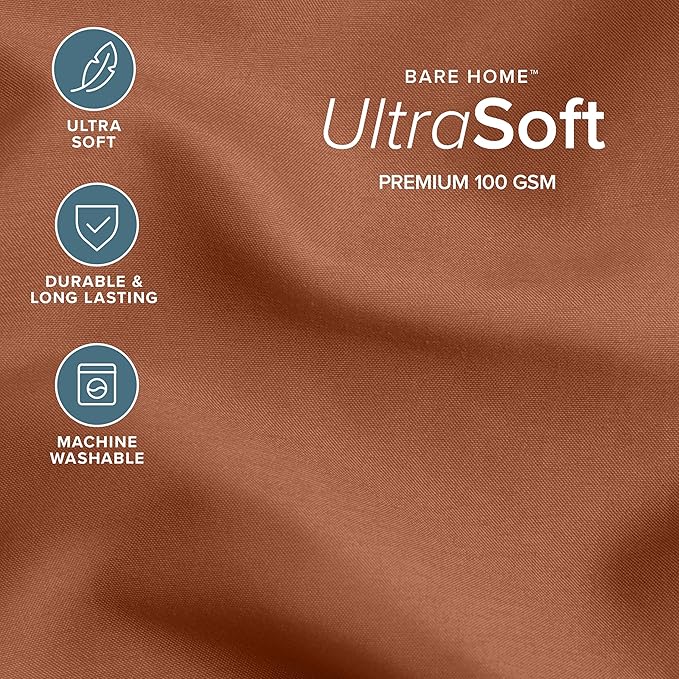 Bare Home Comforter Set - Full Size - Ultra-Soft - Goose Down Alternative - Premium 1800 Series - All Season Warmth (Full, Terracotta)