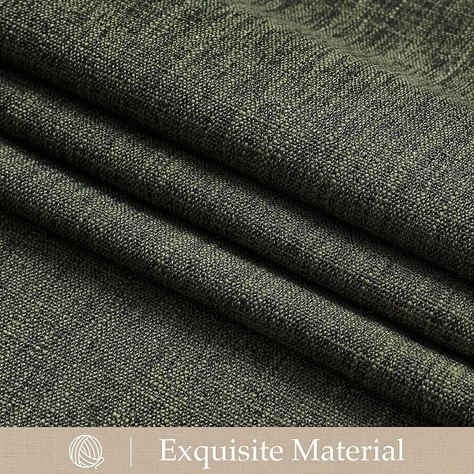 NICETOWN Linen Curtains 84 inch Length for Living Room 2 Panels Set, 55" Wide Thick Flax Linen Blend Privacy Window Drapes Rod Pocket & Back Tab with Light Filtering for Bedroom