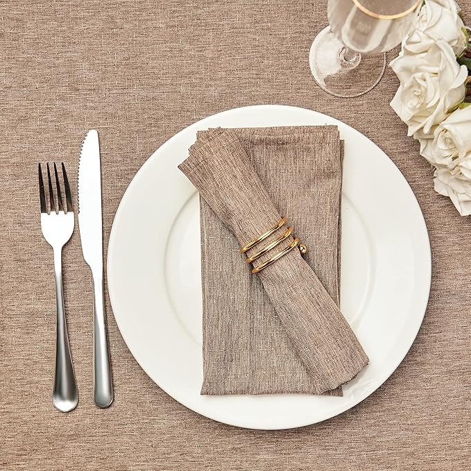 Mebakuk Cloth Napkins Set of 12, Premium 17 x 17 Inch Solid Washable Linen Style Napkins, Soft Table Napkin for Wedding Party Restaurant Dinner Parties