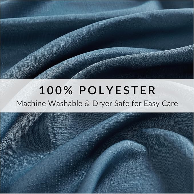 Elrene Home Fashions Alison Eyelet Border Design Cloth Wrinkle Resistant Fabric Dinner Napkin, Set of 4, 17"x17", Copen Blue