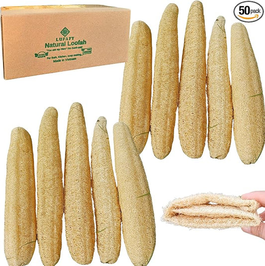 10 Pcs (7 – 10 Inches) Natural Loofah Sponge | Organic Loofah | Shower Loofah Exfoliating Body Scrubber | Bath for Loofah for Men and Women | (10 - Pack)