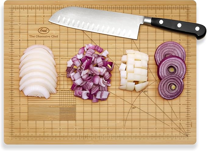 Genuine Fred The Obsessive Chef Bamboo Cutting Board 9-inch by 12-inch