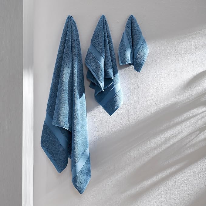 TOWELTIQUE- Organic Cotton Luxury Bath Towels Pack of 6 GOTS & Oeko- TEX Certified | Premium Soft, Absorbent & Quick-Drying Towels for Bathroom, Gym, Spa & Hotel Use – Turquoise