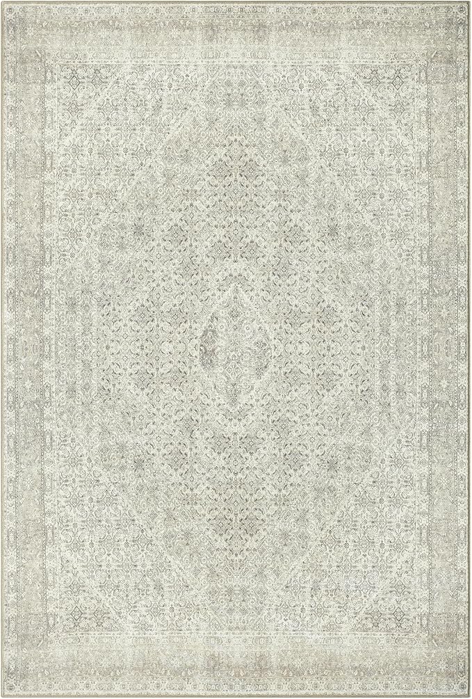 Keen Home Design 10x14 Rug - Machine Washable Area Rug with Non-Slip Backing, Ideal for Living Room, Dining Room, Bedroom - Vintage, Easy Clean, Durable, Low Pile Rug - (9'7" x 14')