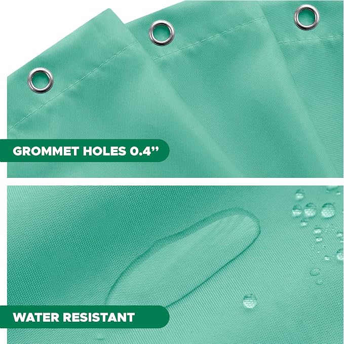 Biscaynebay Extra Long Fabric Shower Curtain Liners 72" Width by 84" Length, Teal Bathroom Curtains, Water Resistant Rust Resistant Grommets Top Weighted Bottom Machine Washable
