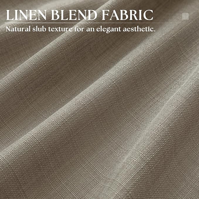 Neutral Linen 108 Inch Curtains Tan Brown Bronze Grommet Semi Sheer Non See Through Privacy Burlap Drapes Boho Farmhouse Rustic Floor To Ceiling Curtains for Living Room 108 Inches Long 2 Panels Set