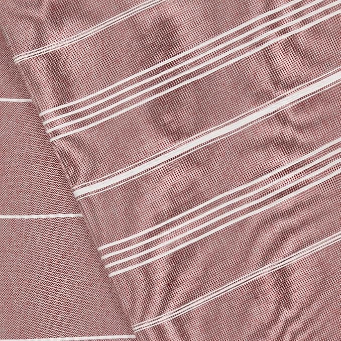 Bersuse Towels Anatolia XL Beach Blanket Throw Blanket Turkish Towel 100% Cotton Extra-Large Quick-Dry Lightweight Premium Peshtemal Towel - 61x82 Inches, Burgundy