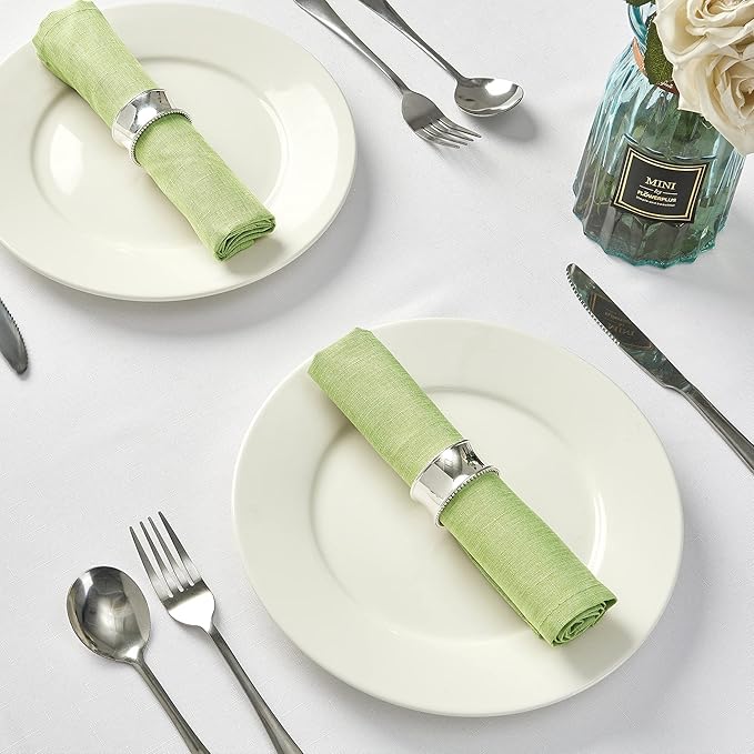 Mebakuk Cloth Napkins Set of 12, Premium 17 x 17 Inch Solid Washable Linen Style Napkins, Soft Table Napkin for Wedding Party Restaurant Dinner Parties