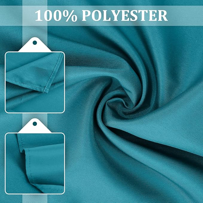 SuperO Set of 120 Cloth Napkins 17 x 17 Inch, Polyester Solid Washable Dinner Napkins with Hemmed Edges,Great for Restaurant, Wedding and Party(Peacock Blue)
