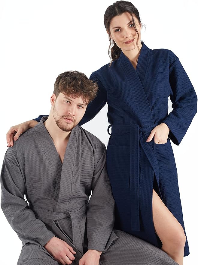 BAGNO MILANO Women's Robes, Waffle Robes For Women, Turkish Cotton Bathrobes For Women