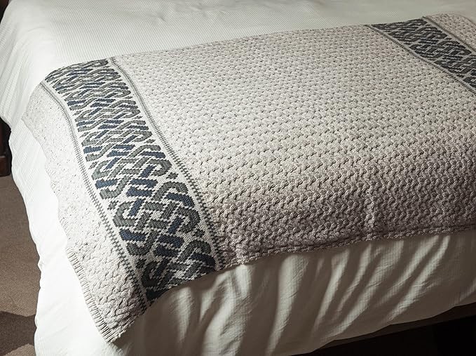 Aran Crafts Celtic Jacquard Pattern 100% Merino Wool Throw Blanket 40" x 60" (X5098-OAT)