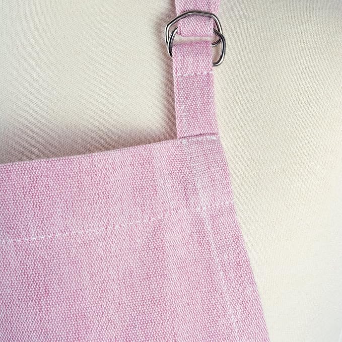 DII 100% Cotton Solid Chambray Kitchen Set, Chef Apron, Rose, 1 Piece