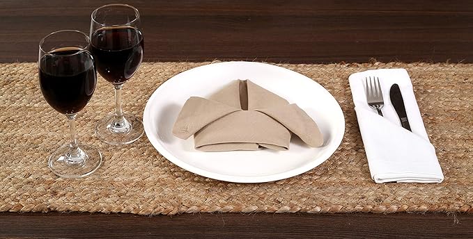 THE BEER VALLEY Jute Braided Table Runner 13x36 Inches - Natural | Reversible Runners for Wedding Parties, Kitchen, Dining Décor - Farmhouse Small Rattan Table Mat for Outdoor & Indoor Use