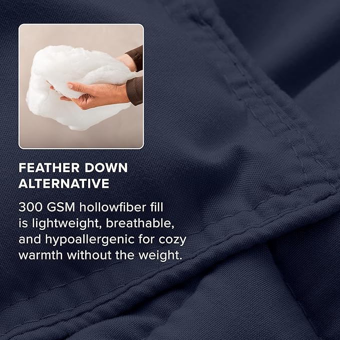 Bare Home Comforter Set - Oversized Queen Size - Ultra-Soft - Goose Down Alternative - Premium 1800 Series - All Season Warmth (Oversized Queen, Midnight Blue)