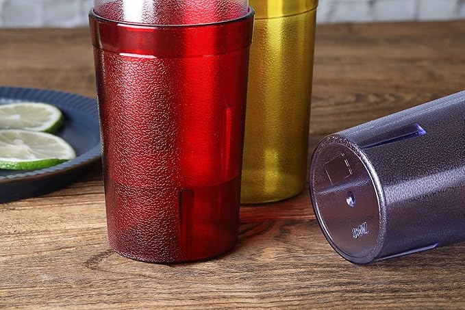 New Star Foodservice Restaurant-Grade Polycarbonate Beverage Tumblers, 8 oz, Clear, Set of 12