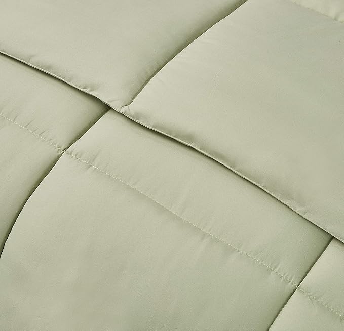 BlueRidge Home Fashion Microfiber Down Alternative Comforter for All Season, Twin, Sage