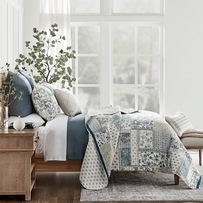 Levtex Home - 100% French Flax Linen - Twin Duvet Cover - French Flax Washed Linen - Denim Blue - Duvet Cover Size (66x88in.)