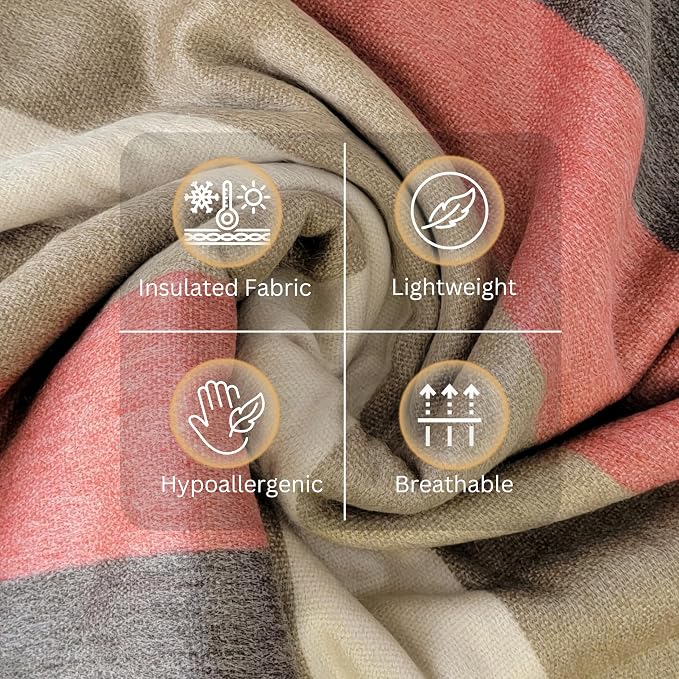 LATITUDE ZERO, Alpaca Wool Throw Blanket | Warm, Ultra-Soft, Breathable, Non-Itchy Blanket-Throw | Hypoallergenic and Beautiful Fabric (Brick Red)