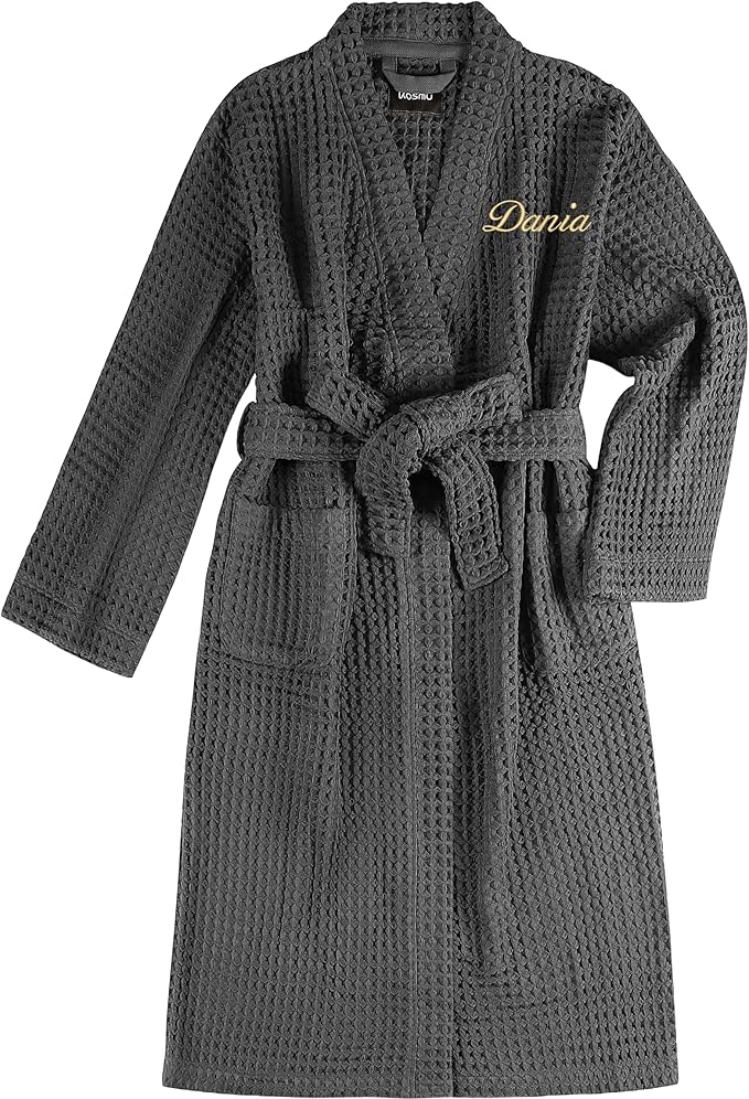 Luxury Organic Japanese Cotton Hotel & Spa Waffle Bathrobe for Men and Women (Hooded/Kimono)
