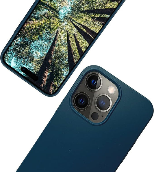eplanita Eco Mobile Phone Case Compatible with iPhone 15 Pro, Plant Fiber, Drop Protection Cover, Durable and Sustainable (for iPhone 15 Pro, Dark Blue)