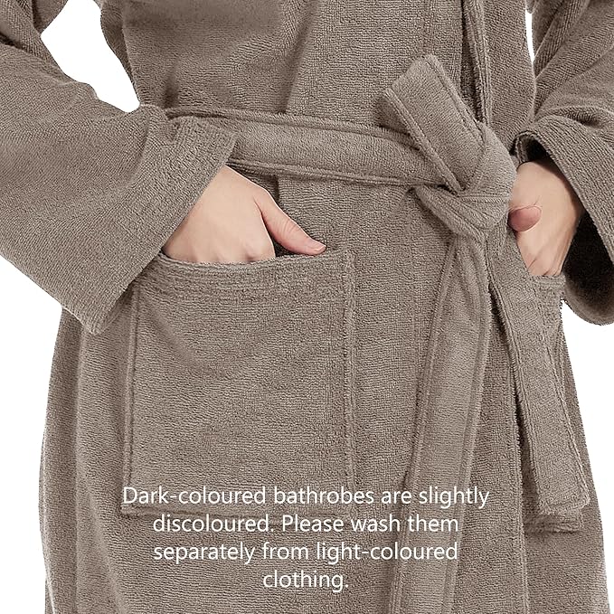 Men's Robe,Pure Cotton Robe for Men,Absorbent Bathrobe,Luxurious Terry Cloth Bathrobe with Shawl Collar