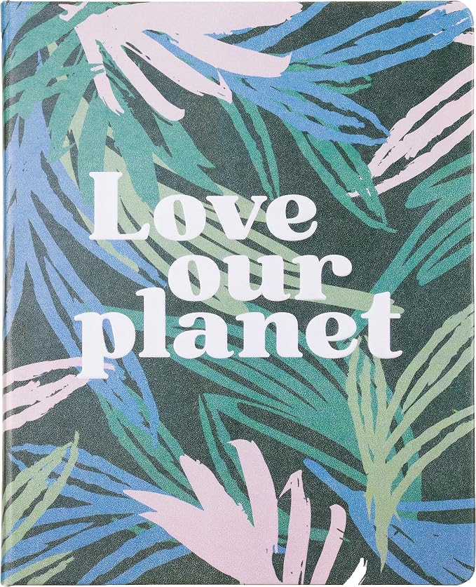 Eccolo Large Recycled Lined Journal Notebook with “Love Our Planet” Embossed Hardcover, 256 Ruled Pages, Eco Friendly with Premium Recycled Paper, (8 x 10 inches)