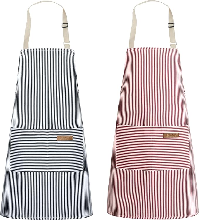 Syntus Apron for Men Women, Adjustable Cooking Kitchen Chef Aprons with 2 Pockets