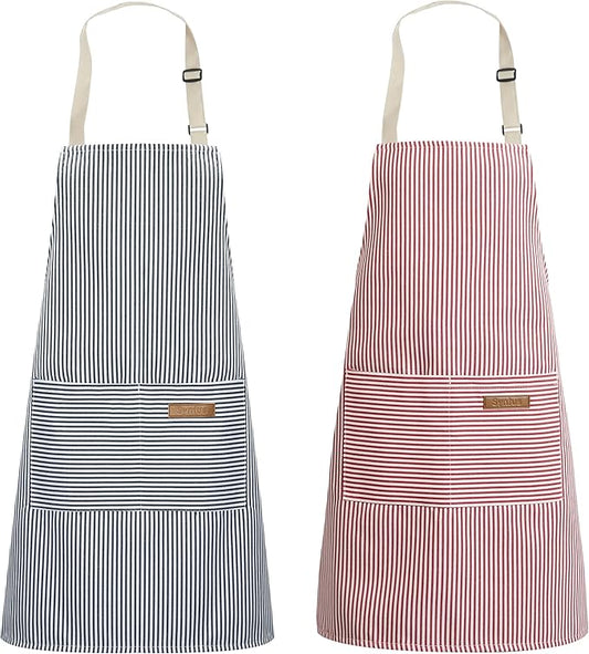 Syntus Apron for Men Women, Adjustable Cooking Kitchen Chef Aprons with 2 Pockets