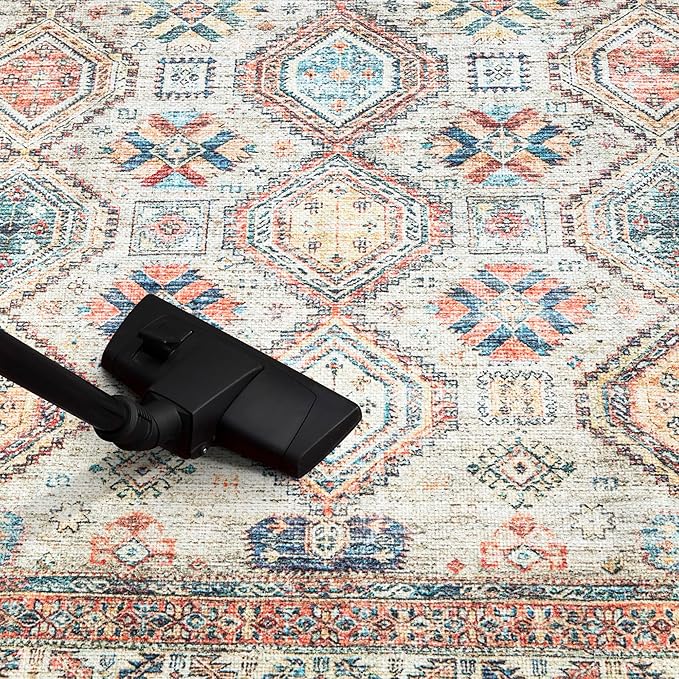 Keen Home Design 30"x120" Rug - Machine Washable Runner Rug with Non-Slip Backing, Ideal for Hallway, Entryway, Kitchen, Laundry Room - Vintage, Easy Clean, Durable, Low Pile - (2'6" x 10')