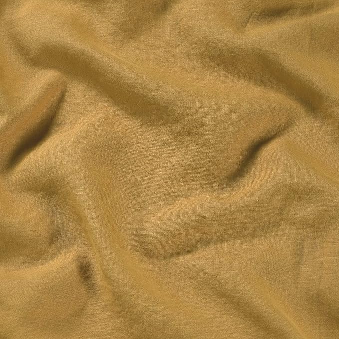SIJO Premium Stone Washed Organic French Linen Duvet Cover, GOTS Certified Organic, Small Batch Sourced from Normandy, Best Cooling Linen Sheet Award by Sleep Foundation (Turmeric, Full/Queen)