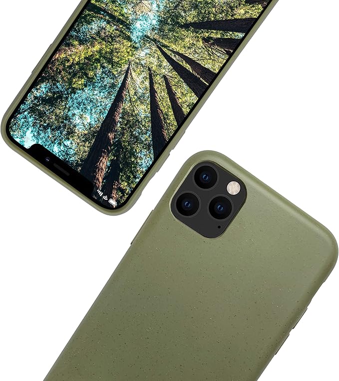 eplanita Eco Mobile Phone Case Compatible with iPhone 11 Pro, Plant Fiber, Drop Protection Cover, Durable and Sustainable (for iPhone 11 Pro, Khaki)