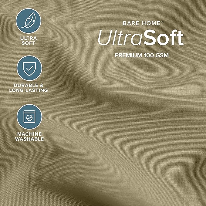 Bare Home Comforter Set - Twin/Twin Extra Long Size - Ultra-Soft - Goose Down Alternative - Premium 1800 Series - All Season Warmth (Twin/Twin XL, Olive)