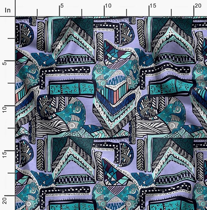 Soimoi African Print - Purple, Premium Cotton Cambric Fabric - Medium Weight Material for Quilting, Kurtis, Blouse, Kids Clothing, Tunic, Curtains - 42" Inch Wide, 1 Yard