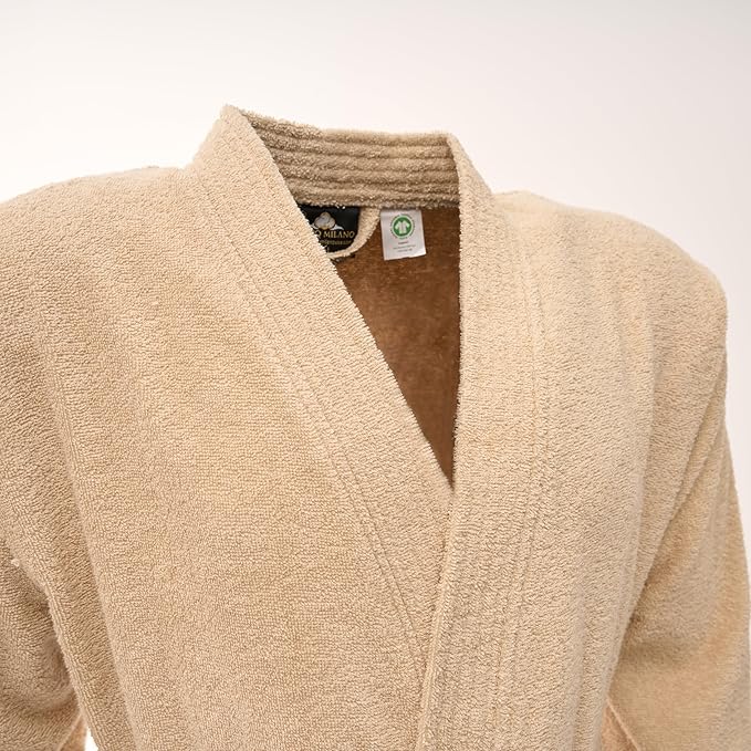 BAGNO MILANO Women's Robe, Certified Organic Turkish Soft Cotton Kimono Bathrobe for Women