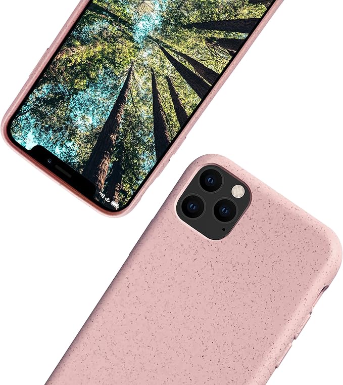 eplanita Eco Mobile Phone Case Compatible with iPhone 11 Pro, Plant Fiber, Drop Protection Cover, Durable and Sustainable (for iPhone 11 Pro, Pink)